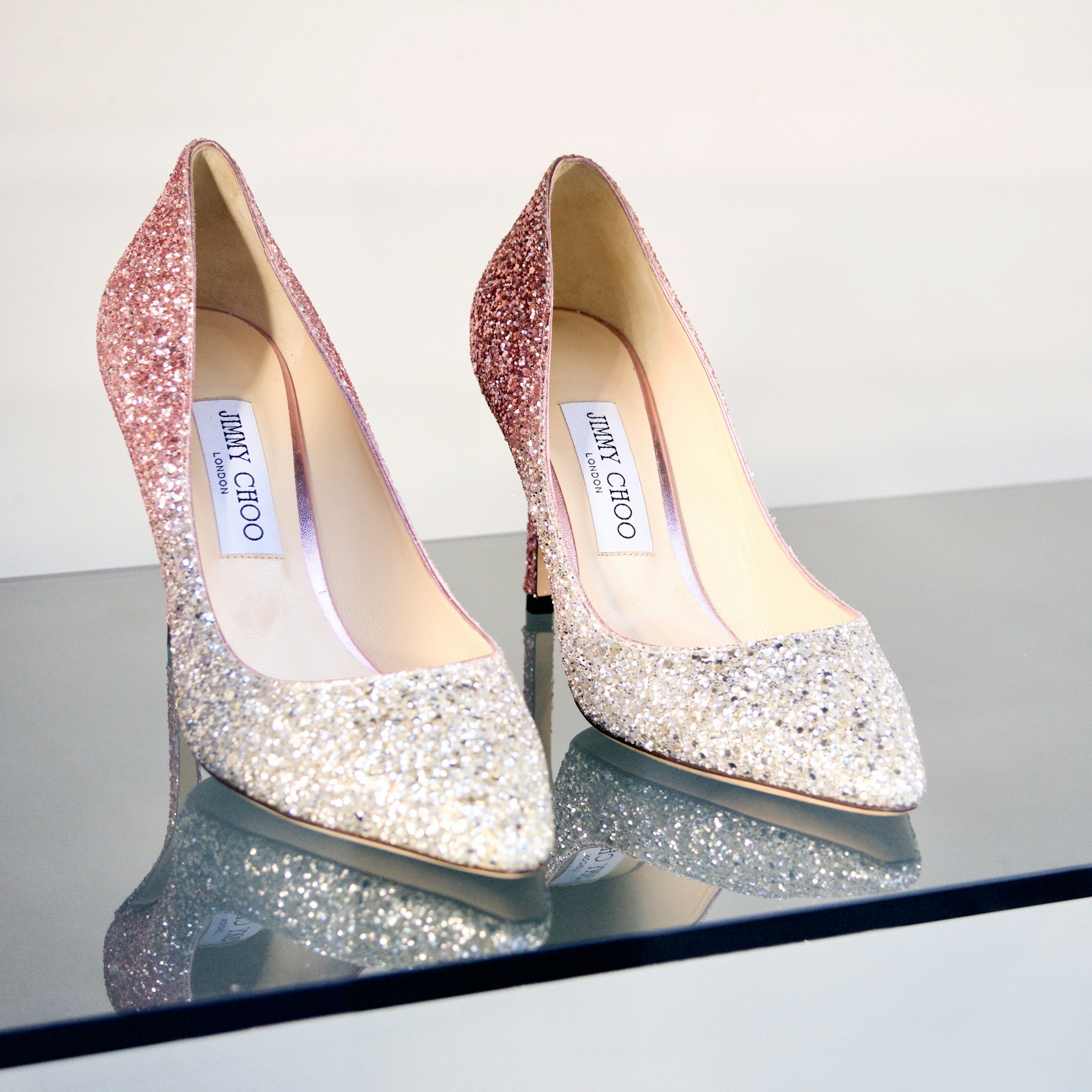 Pair of glittery Jimmy Choo heels | Source: Unsplash