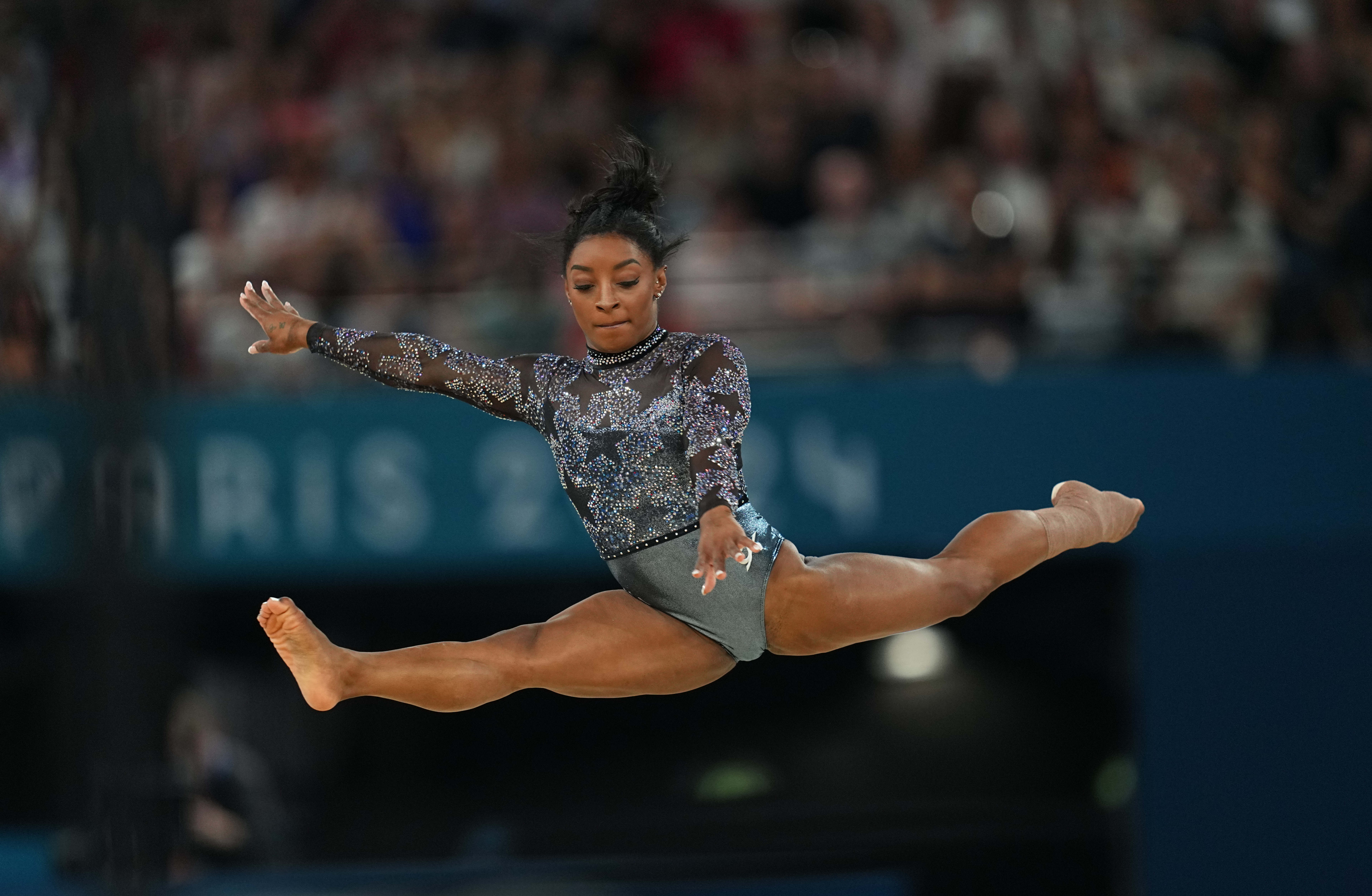 Simone Biles during the Women's Artistic Gymnastics on July 28, 2024, in Paris, France. | Source: Getty Images