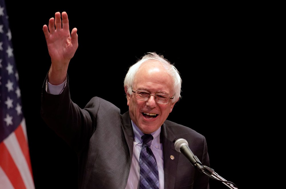 Democratic Presidential hopeful Senator Bernie Sanders of Vermont speaks during a campaign stop at the Town Hall Theater in New York City. photo by Trevor Collens | Source: Shutterstock