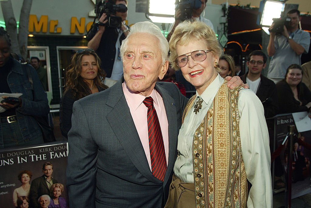 Actor Kirk Douglas with Diana Douglas at the premiere of "It Runs In The Family" at the Bruin Theater | Photo: Getty Images