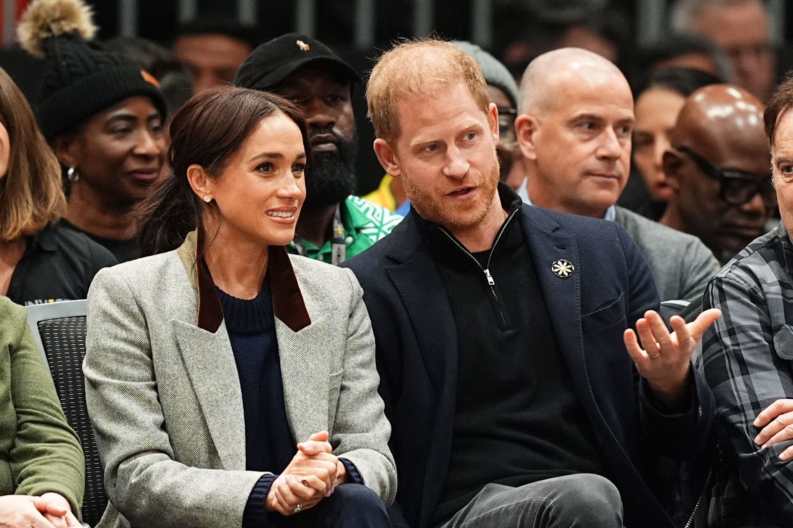 Princess Meghan and Prince Harry at a wheelchair basketball match during the Invictus Games in Vancouver, Canada, on February 9, 2025 | Source: Getty Images