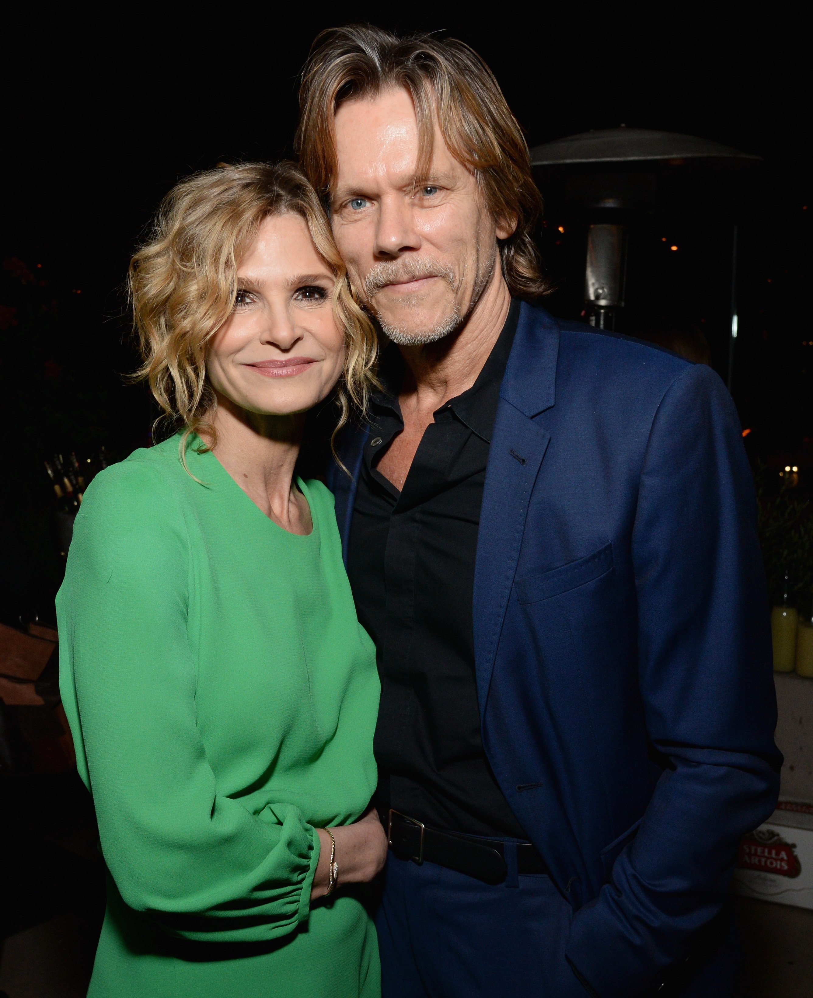 Kyra Sedgwick (L) and Kevin Bacon at Moet Celebrates The 75th Anniversary of The Golden Globes Award Season at Catch LA on November 15, 2017 in West Hollywood, California. | Source: Getty Images