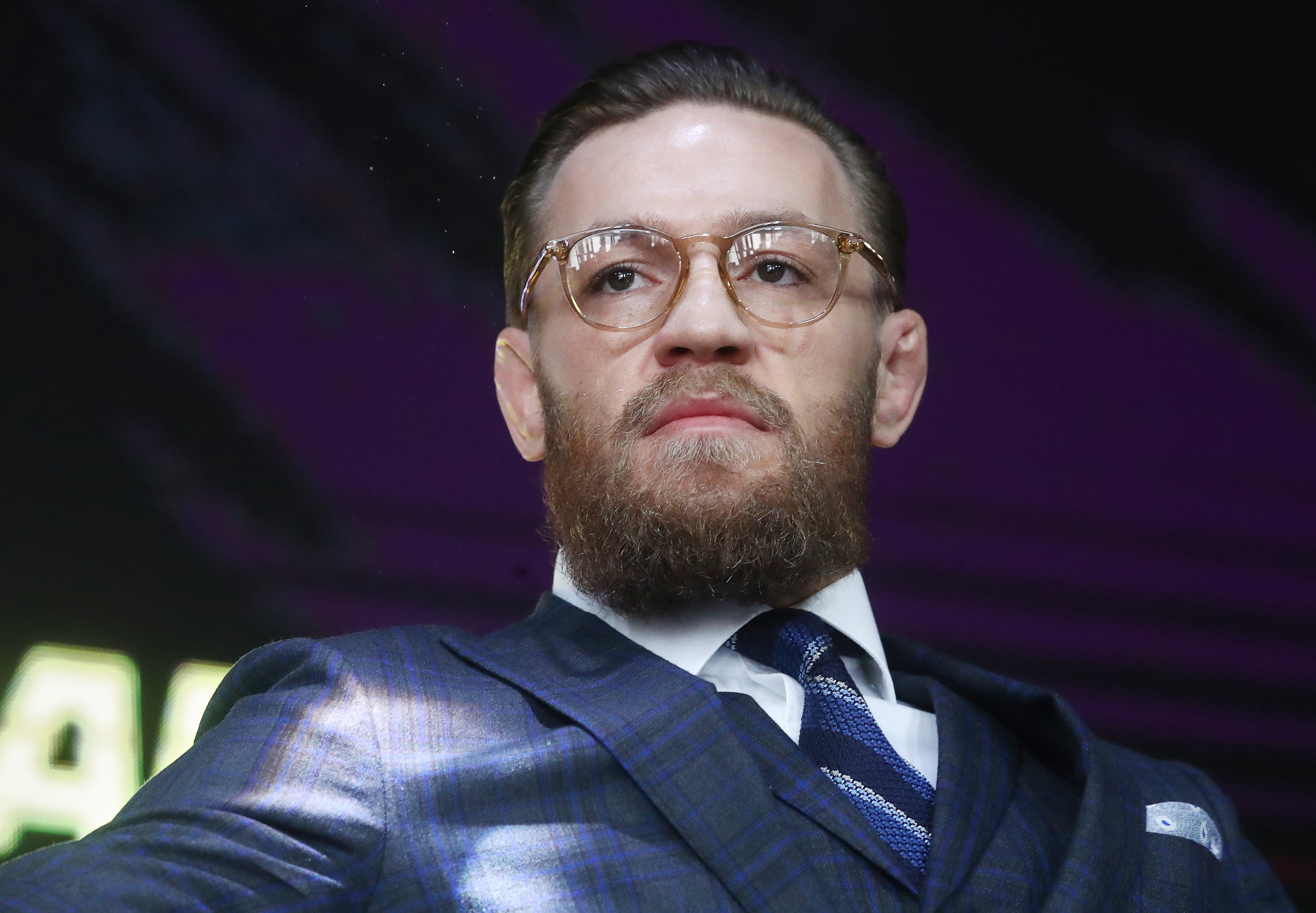 Former UFC lightweight champion, Irish mixed martial artist Conor McGregor during a press conference | Photo: Stanislav Krasilnikov\TASS via Getty Images