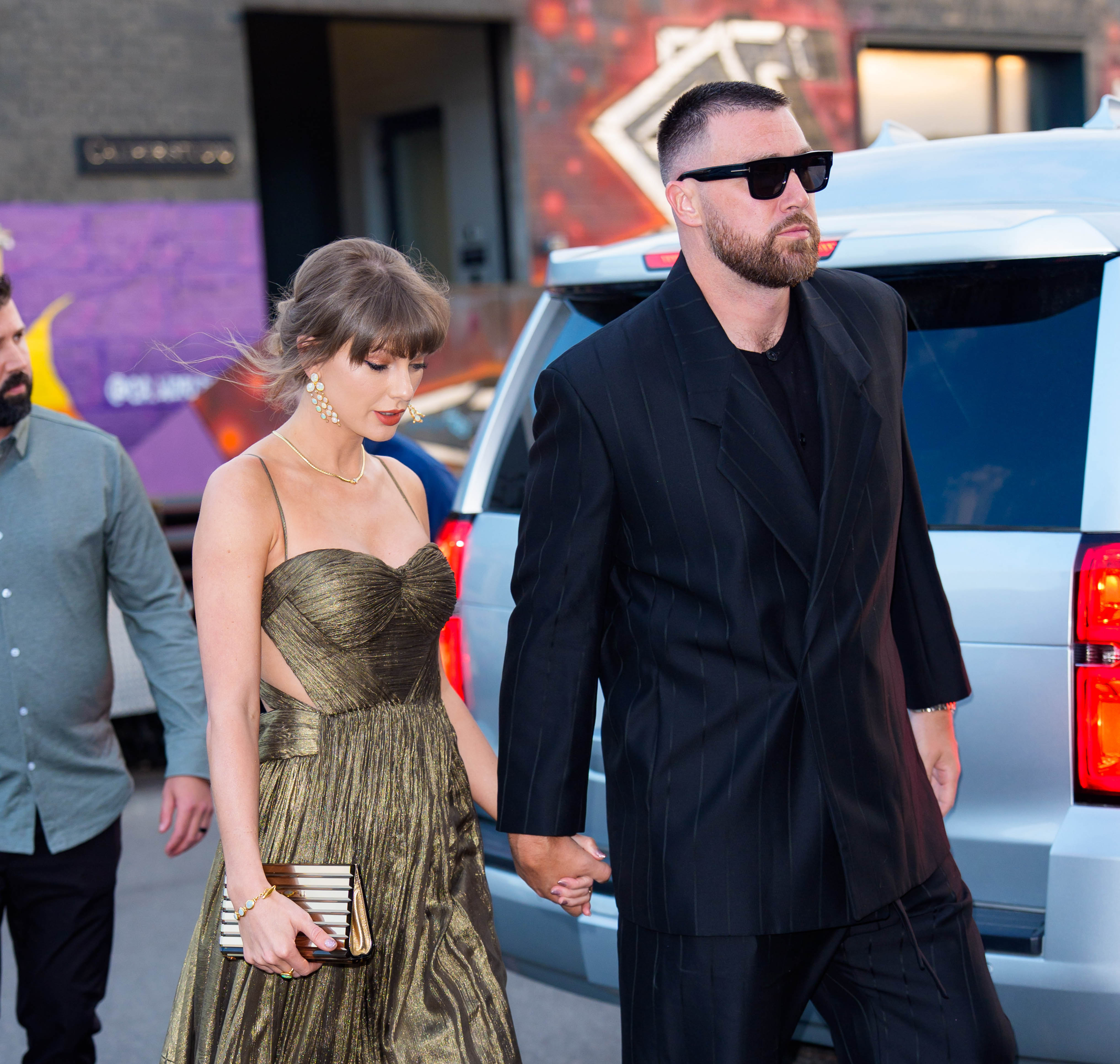 Taylor Swift and Travis Kelce seen on May 16, 2026, in New York. | Source: Getty Images