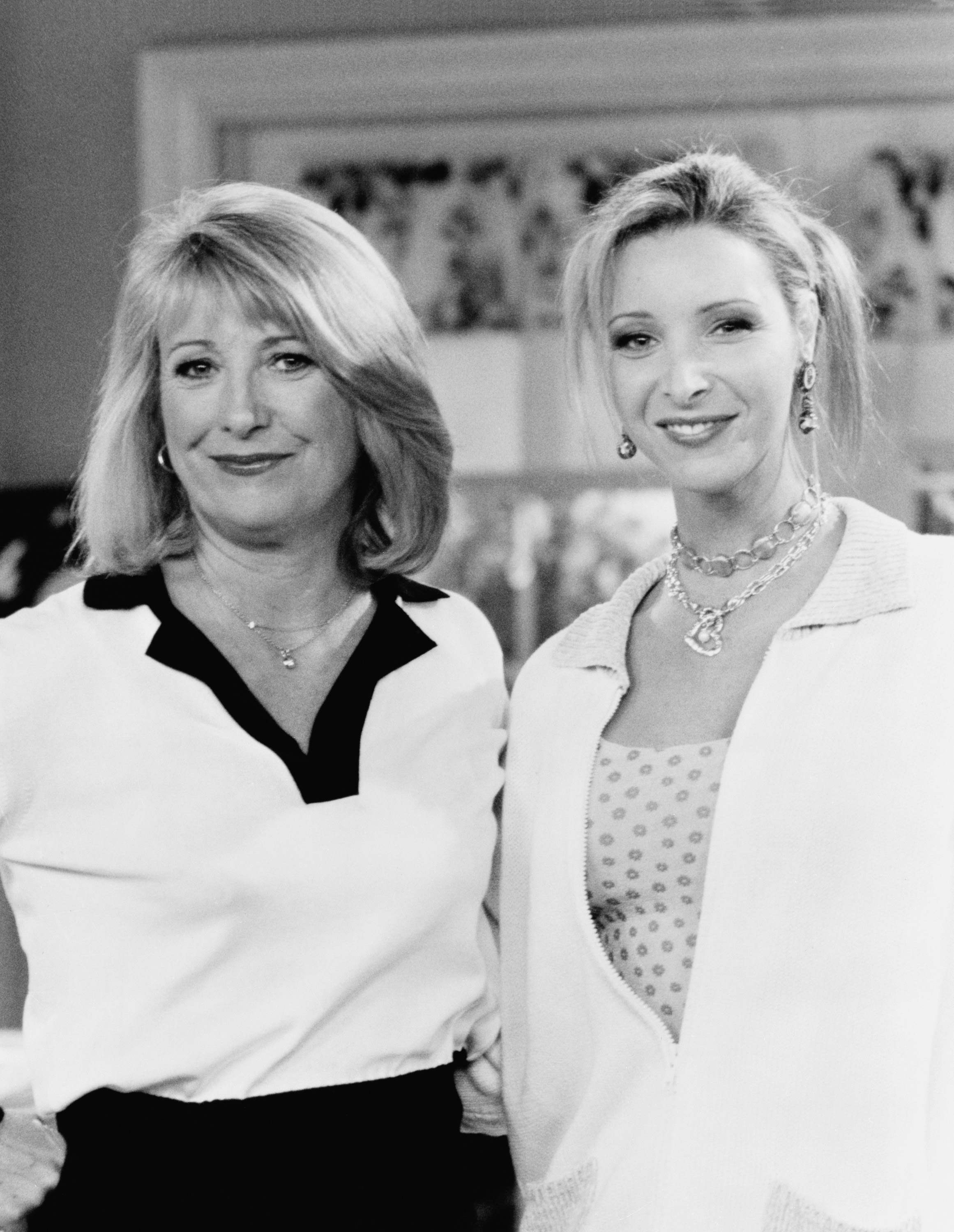 Teri Garr as Phoebe Abbott Sr., Lisa Kudrow as Phoebe Buffay on the set of "Friends" | Source: Getty Images