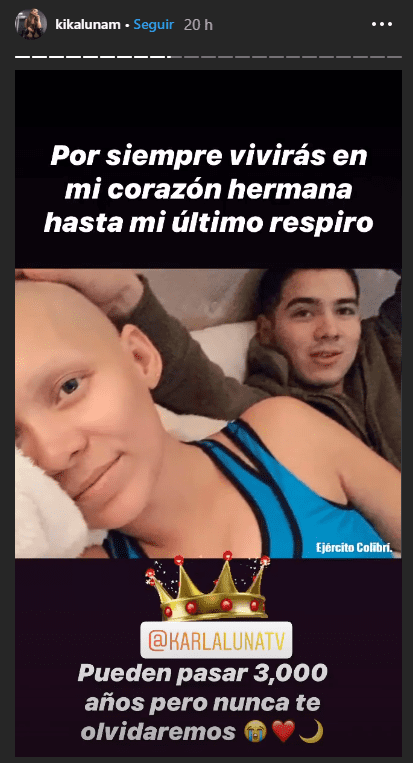Captura de pantalla de historia de Instagram de Erika Luna. | Foto: Instagram/kikalunam Captura de pantalla de historia de Instagram de Erika Luna. | Foto: Instagram/kikalunam