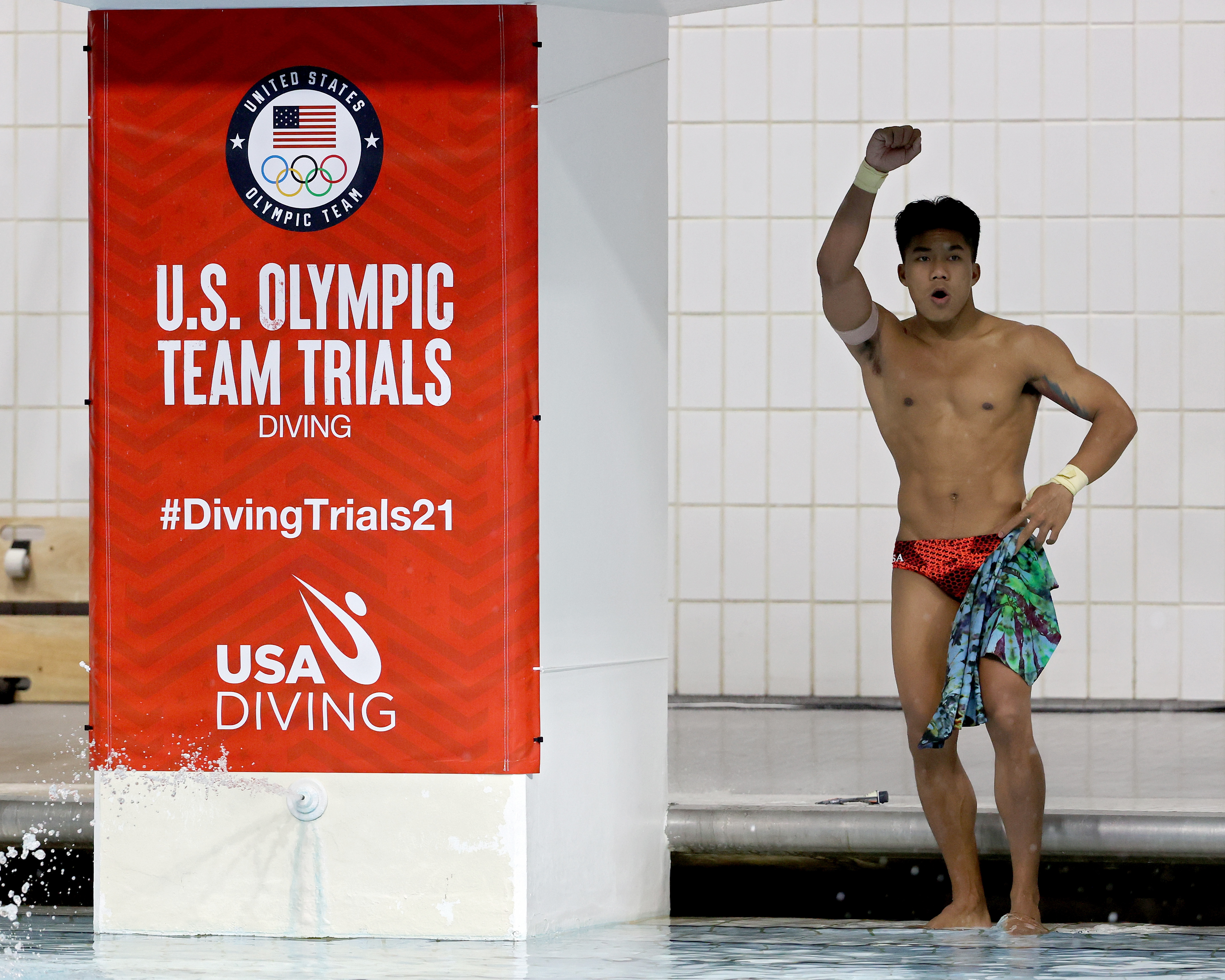 Jordan Windle competes in the men's 10-meter platform final during the US Olympic Trials on June 12, 2021, in Indianapolis, Indiana | Source: Getty Images