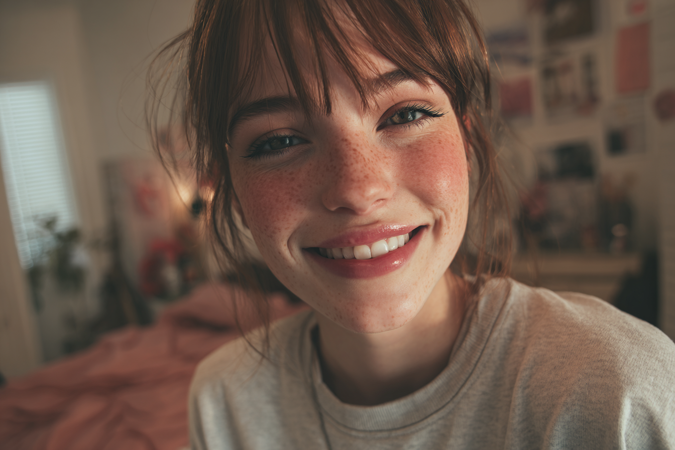 A young woman smiling | Source: Midjourney