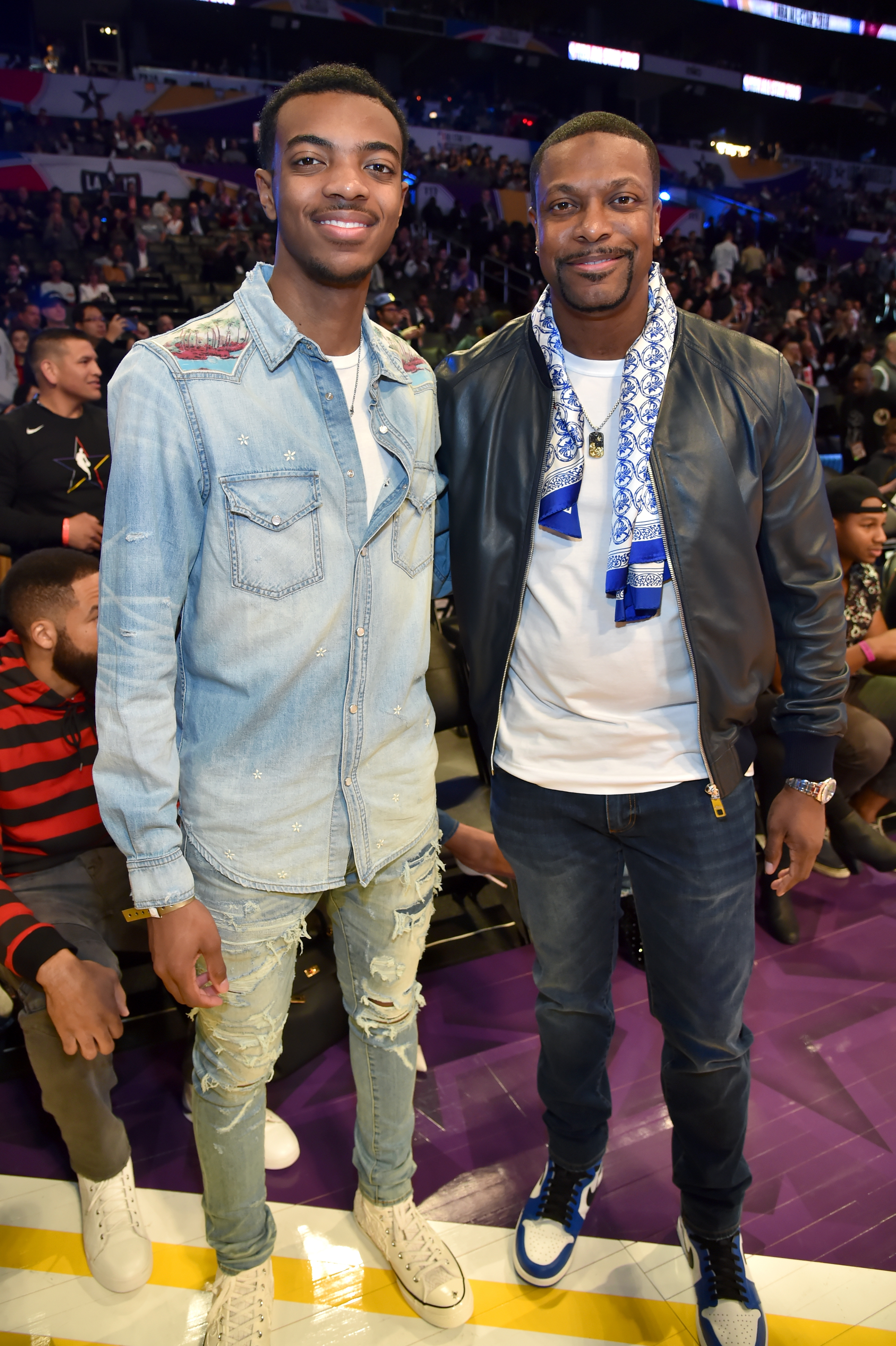 Destin Christopher Tucker and Chris Tucker during the 67th NBA All-Star Game at Staples Center on February 18, 2018, in Los Angeles, California. | Source: Getty Images