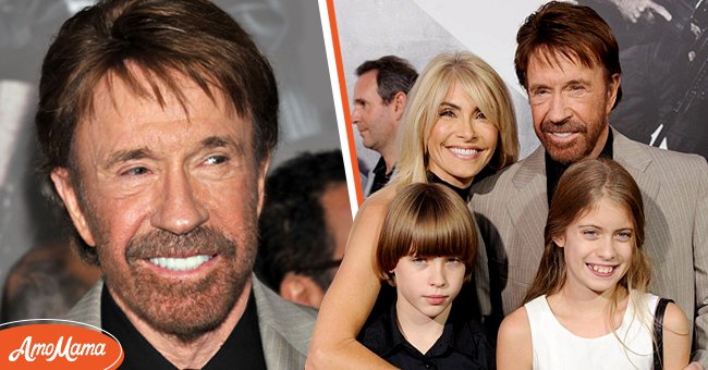 Chuck Norris at "The Expendables 2" premiere on August 15, 2012, in Hollywood (left), Chuck Norris, Gena O'Kelley, Dakota Alan, and Danilee Kelly at "The Expendables 2" premiere on August 15, 2012, in Hollywood (right) | Photo: Getty Images