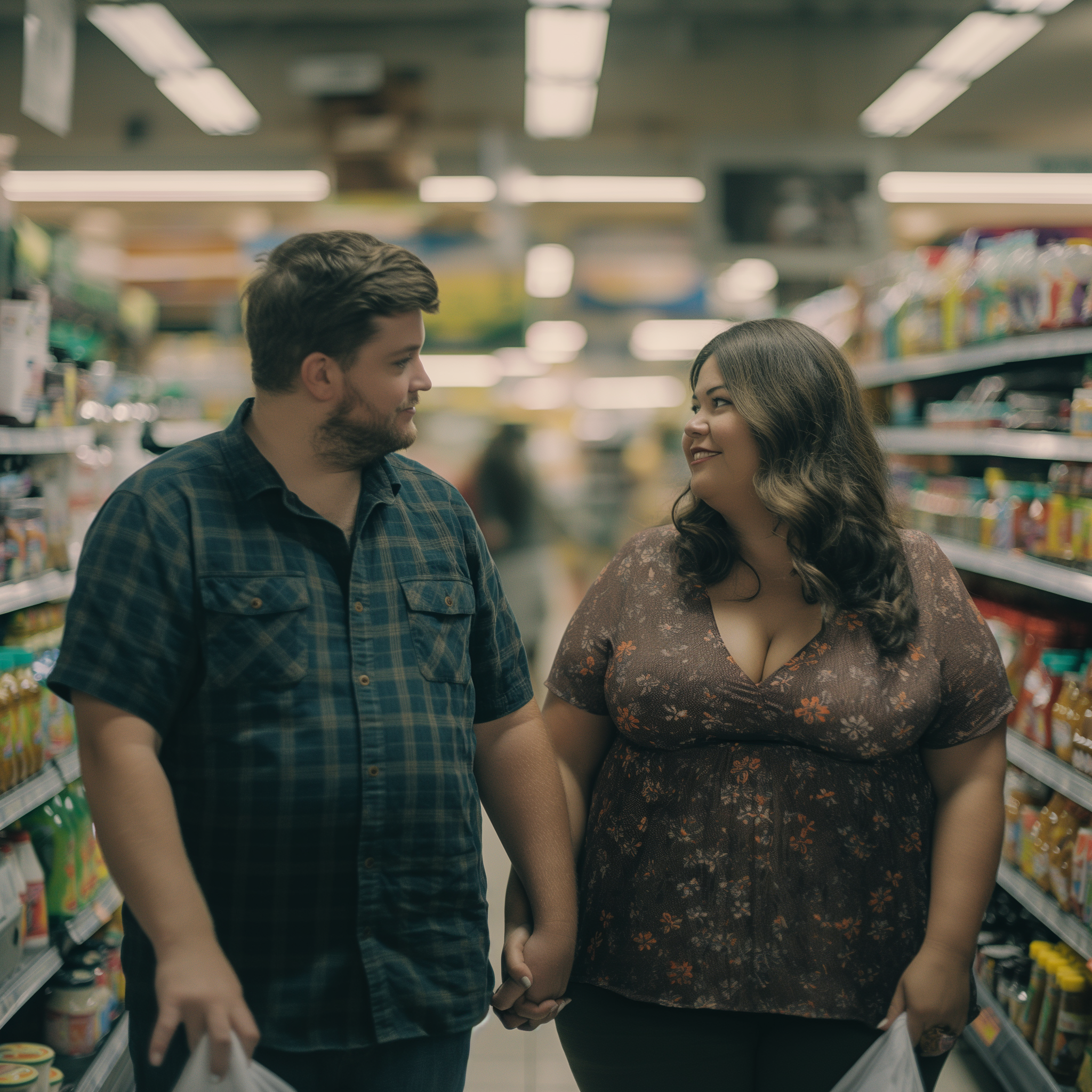 A couple at a supermarket | Source: Midjourney