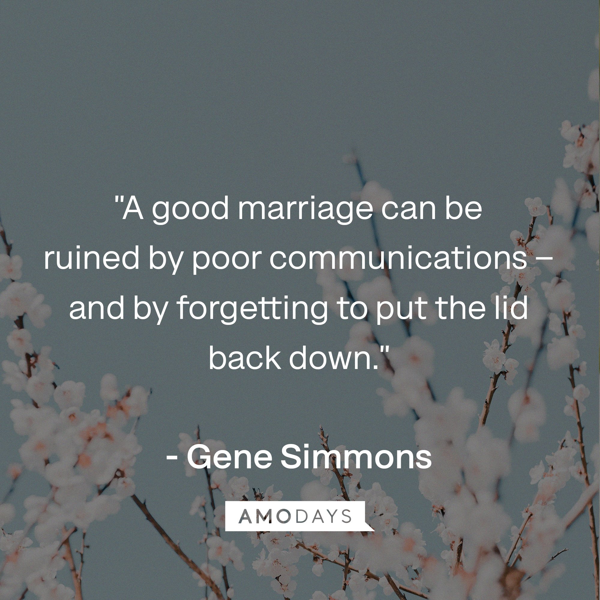 Gene Simmons' quotes: "A good marriage can be ruined by poor communications – and by forgetting to put the lid back down." | Image: AmoDays
