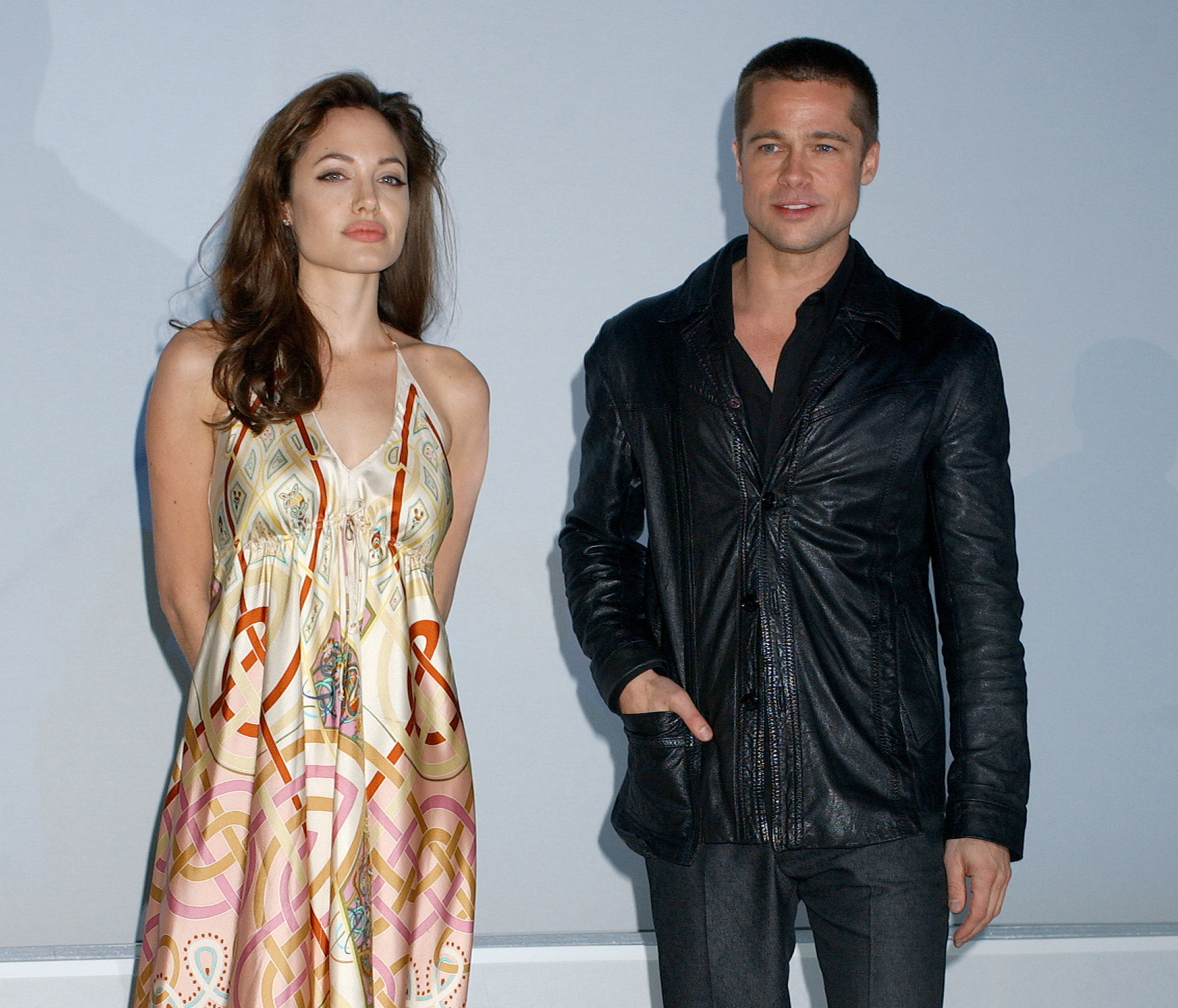 Angelina Jolie and Brad Pitt at ShoWest 2005 — 20th Century Fox Luncheon l in Las Vegas, Nevada. | Source: Getty Images