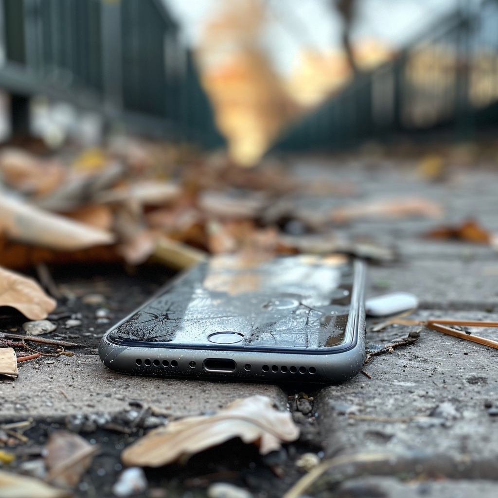 A phone on the ground | Source: Midjourney