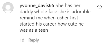 A fan's comment about Usher's daughter Sovereign Bo | Photo: Instagram/usher