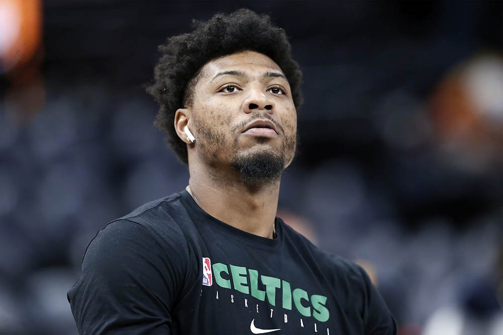 Marcus Smart warms up before the game against the Golden State Warriors at TD Garden in Boston, Massachusetts in January 2020. I Image: Getty Images.