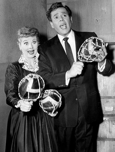 Famous photo of Lucille Ball and Desi Arnaz for "Lucille Ball-Desi Arnaz Show." |  |  Photo: Public Domain, Wikimedia Commons
