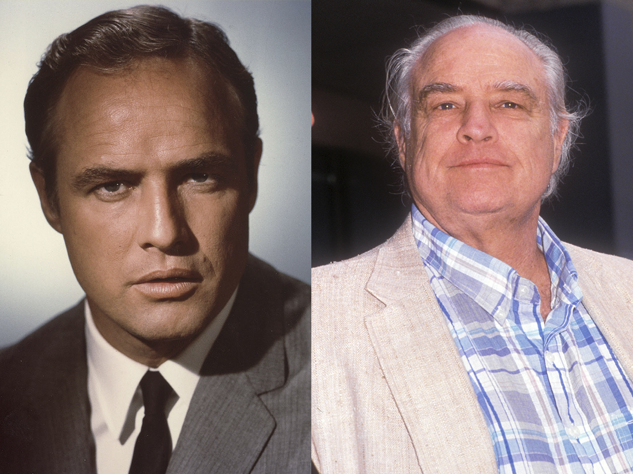 Marlon Brando in 1955 | Marlon Brando in 1990 | Source: Getty Images