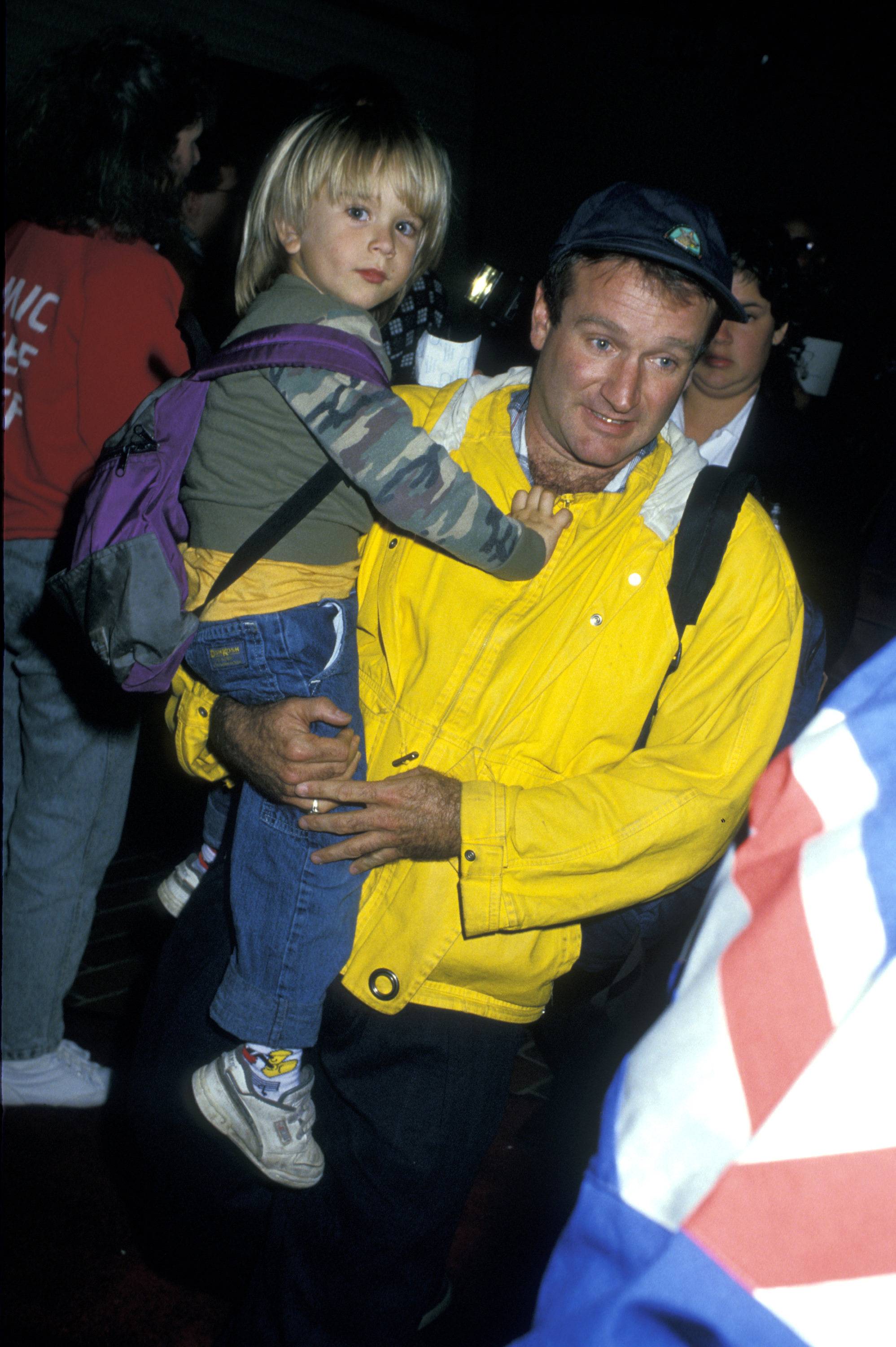 Zachary Williams y Robin Williams en 1987. | Foto: Getty Images