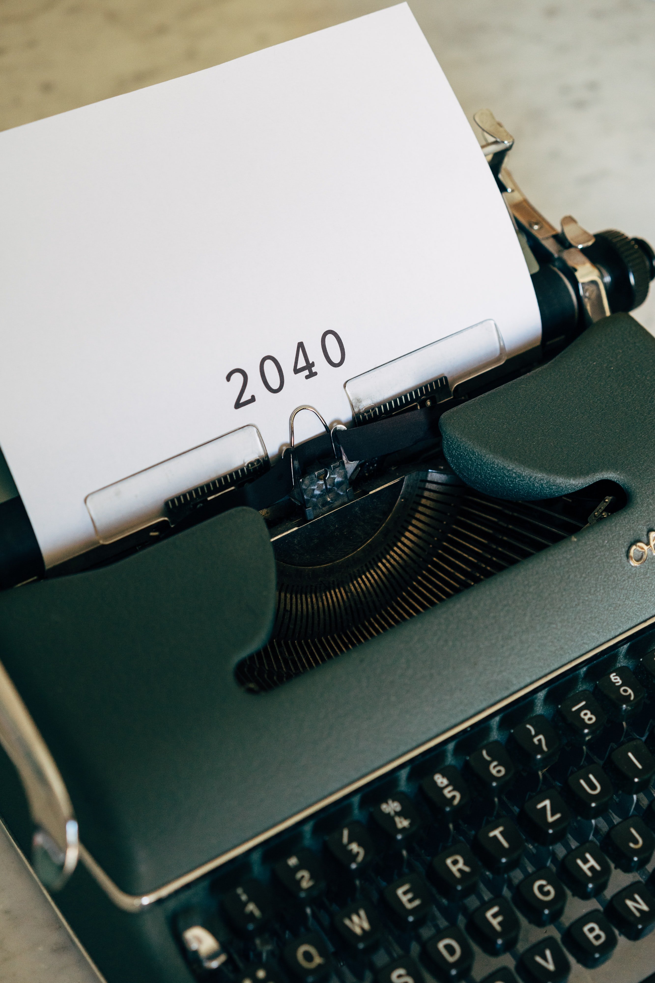 '2040' typed in typewriter | Unsplash
