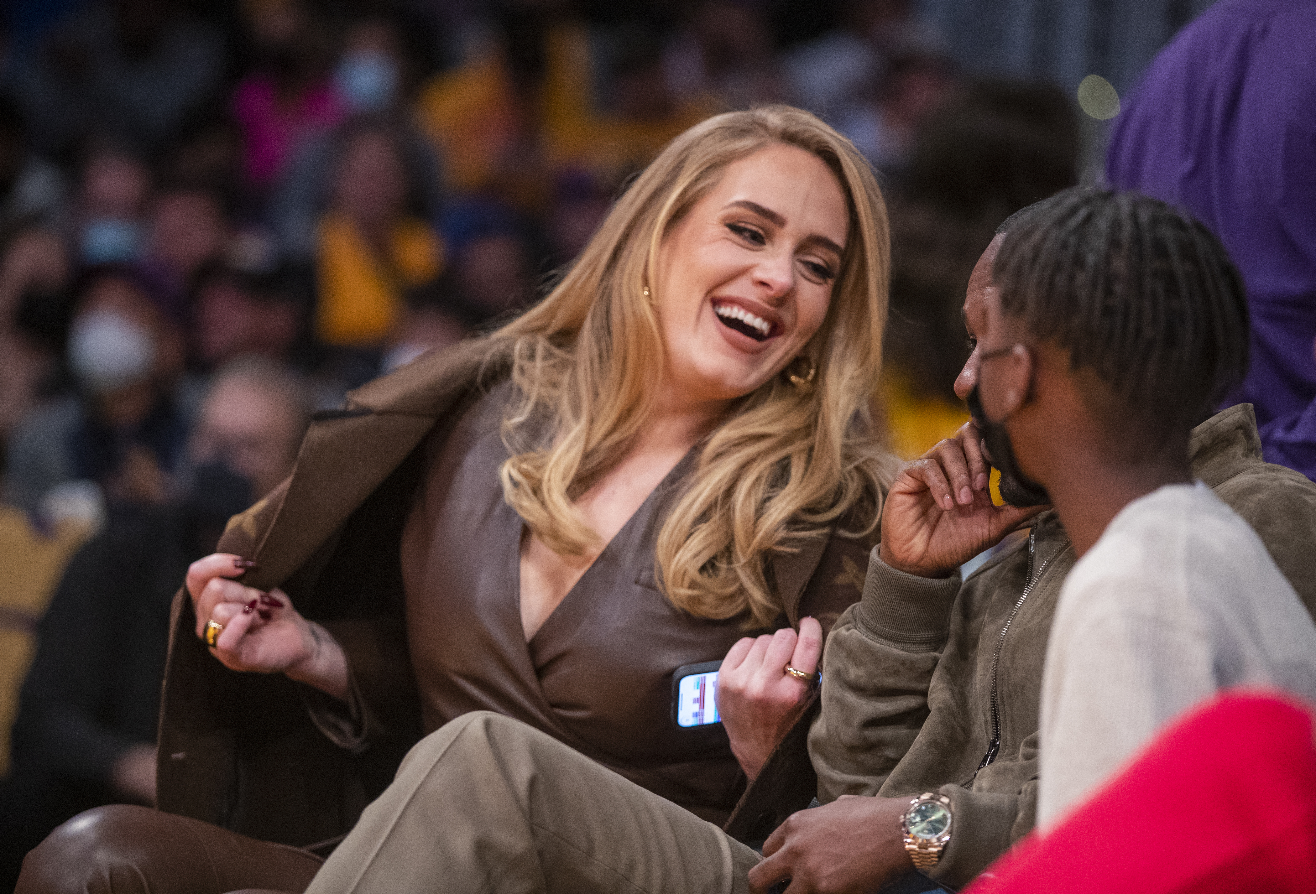 Adele and Rich Paul attend a game between the Golden State Warriors and the Los Angeles Lakers in Los Angeles on October 19, 2021 | Source: Getty Images