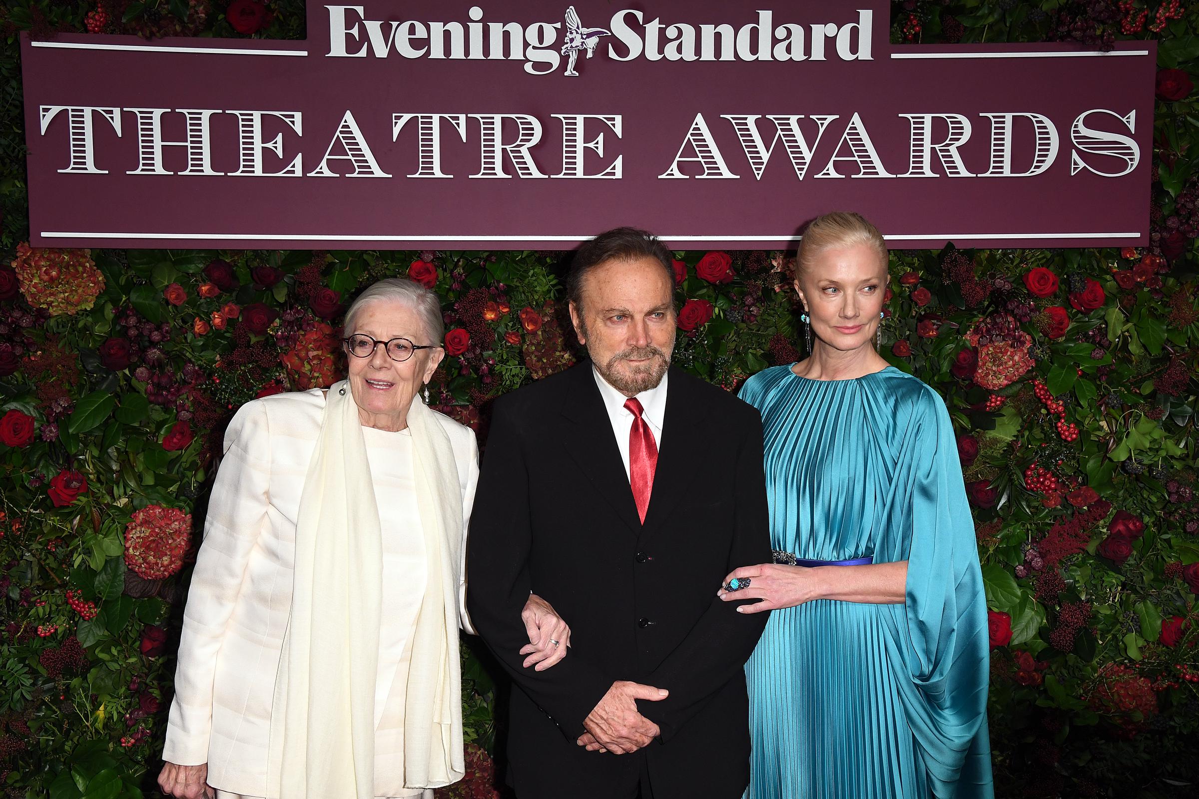 Vanessa Redgrave, Franco Nero, and Joely Richardson during the 65th Evening Standard Theatre Awards at London Coliseum on November 24, 2019, in London, England | Source: Getty Images