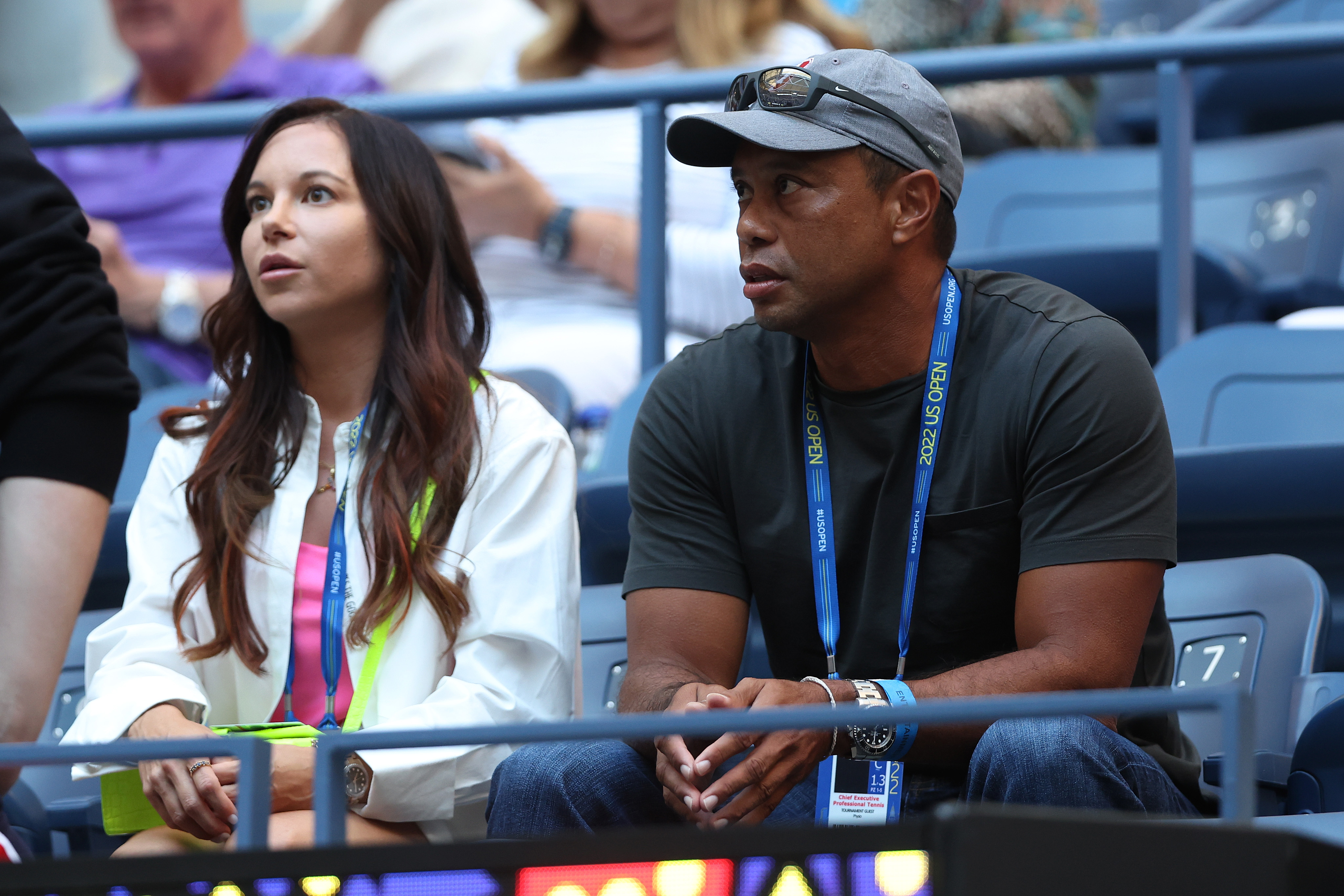 Erica Herman and Tiger Woods during day three of the US Open in the Queens borough of New York City on August 31, 2022. | Source: Getty Images
