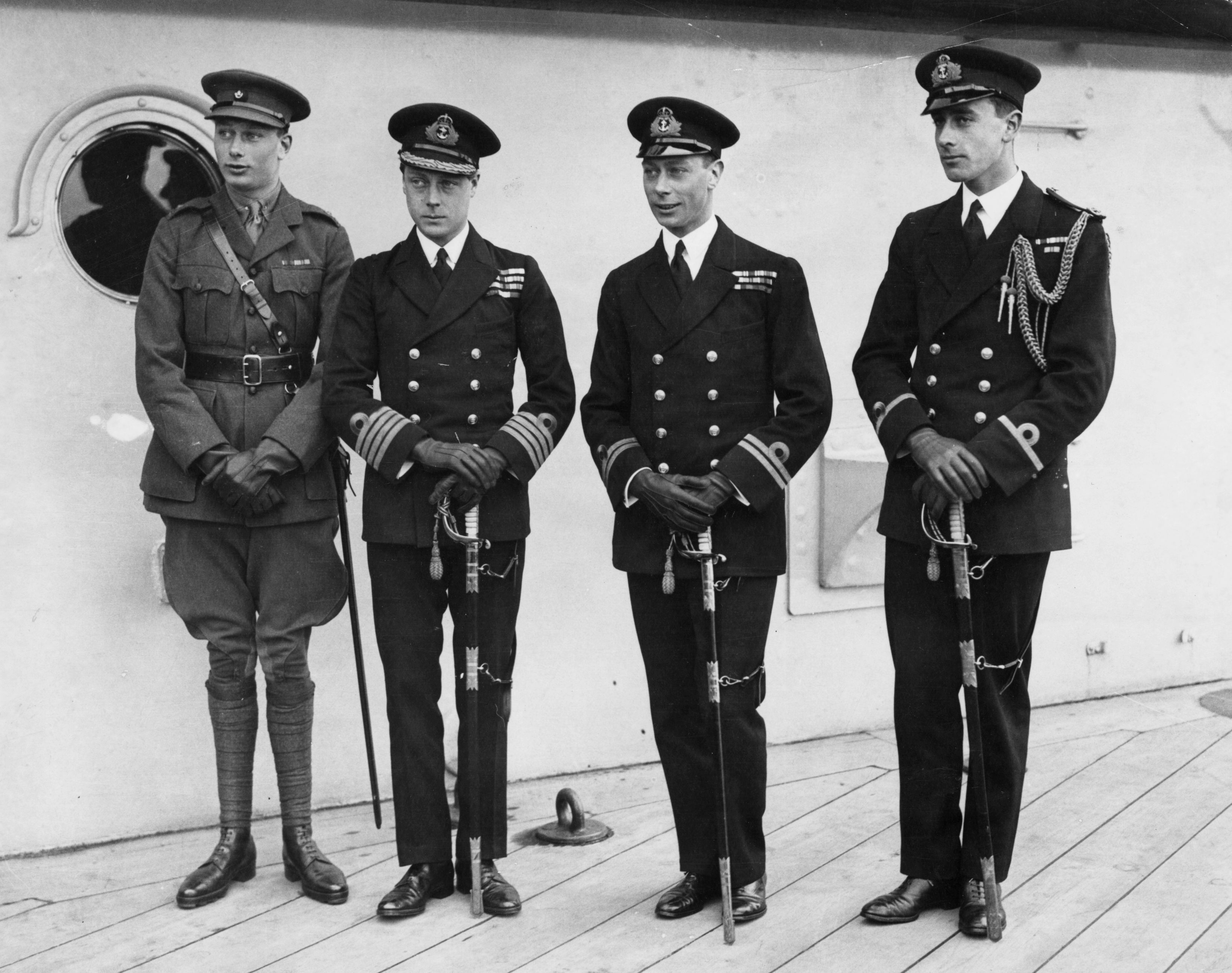 Edward, Prince Of Wales, the  Duke of Gloucester, George Duke of York and Lord Louis Mountbatten in 1920 | Source: Getty Images