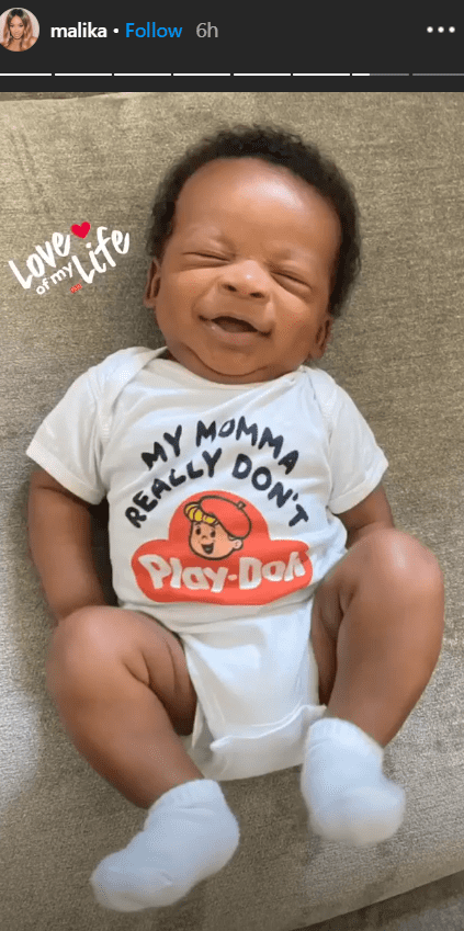 3-month-old Ace Flores, as posted by his mother Malika Haqq on her Instagram Stories on June 30, 2020. I Image: Instagram/ @malika