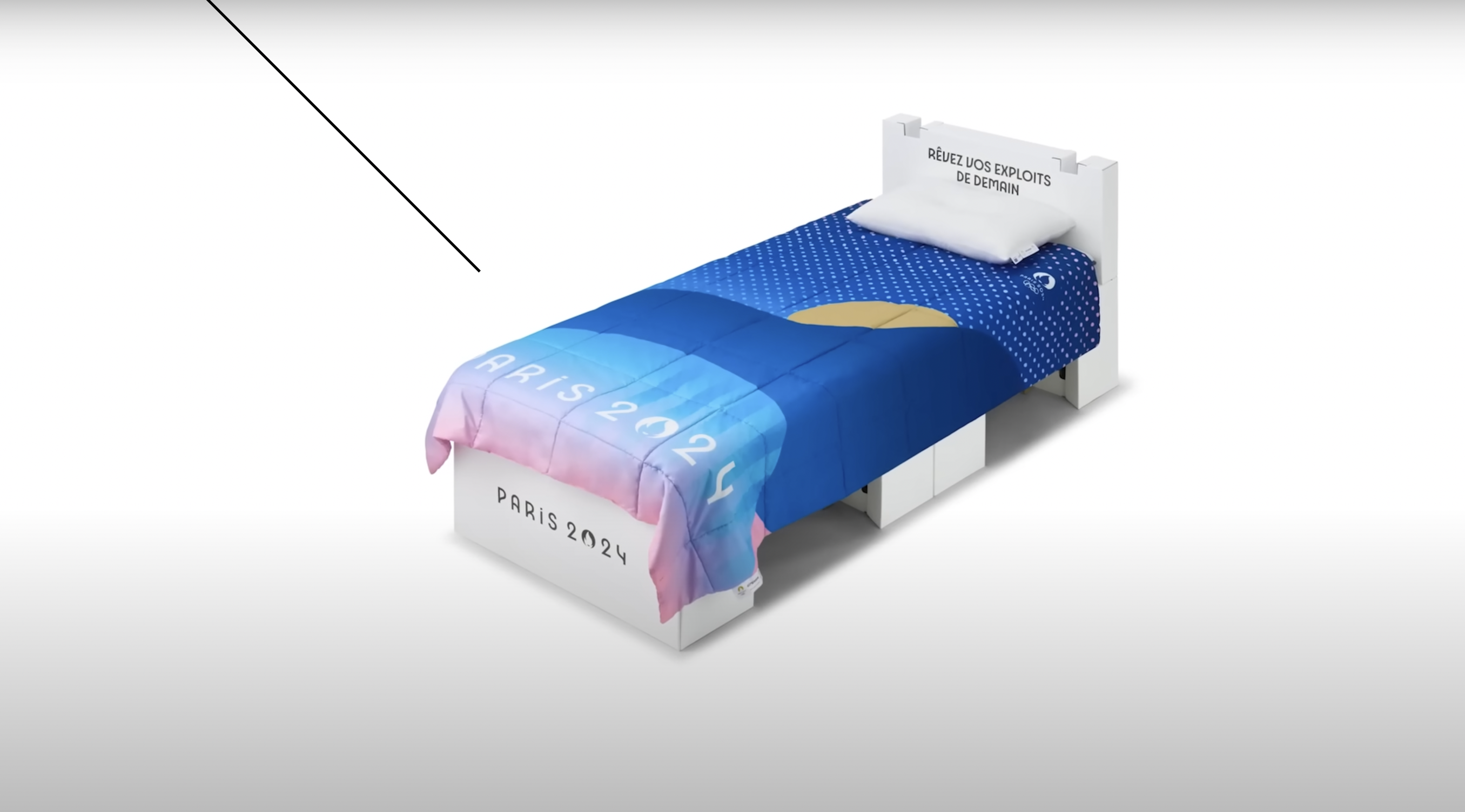 Airweave's "anti-sex" beds used at the Paris Olympic Village in a video uploaded on July 25, 2024 | Source: YouTube/Cheddar