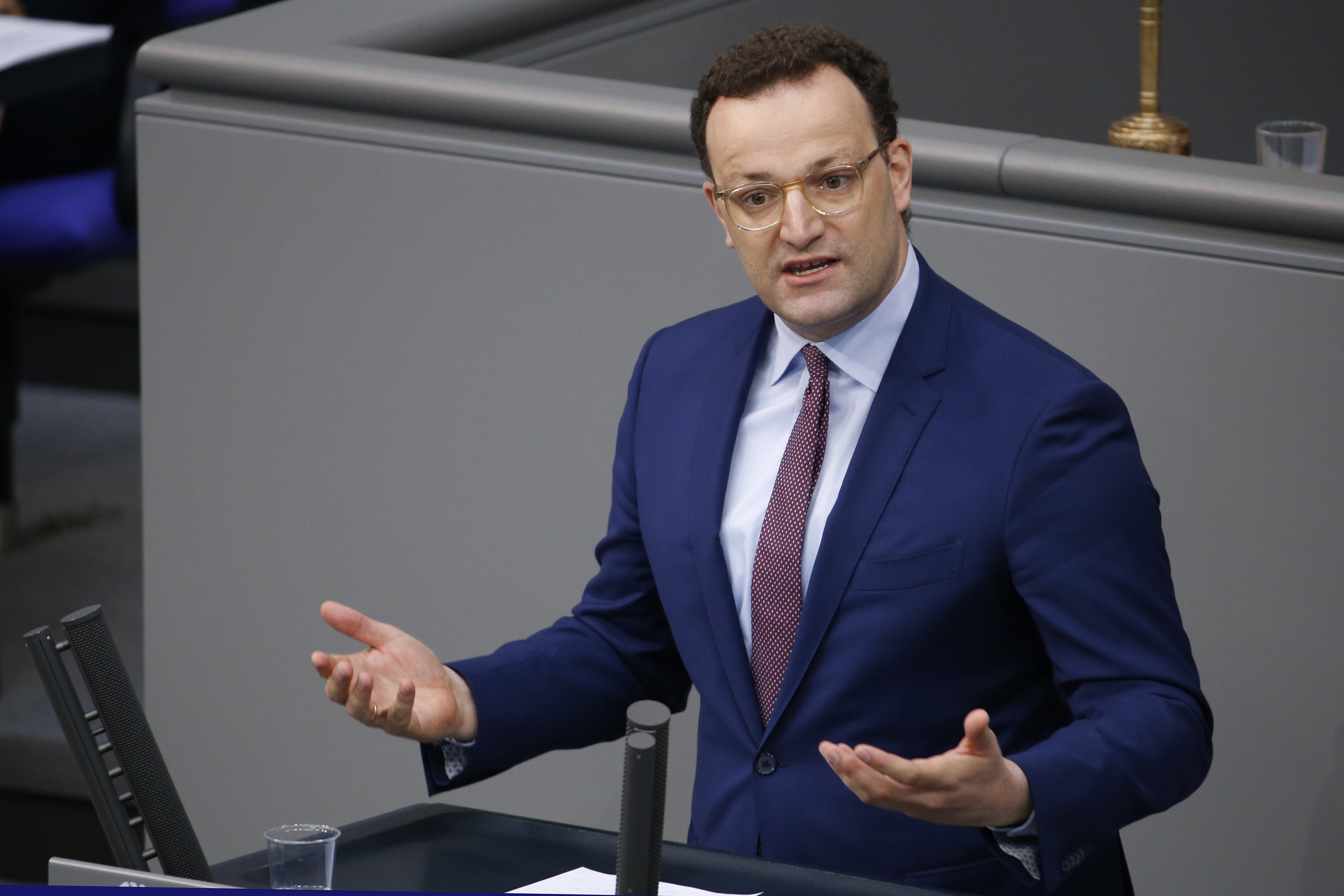 Jens Spahn (CDU) spricht am 7. Mai 2020 in den deutschen Unterhäusern des Parlaments am Bundestag in Berlin. | Quelle: Getty Images
