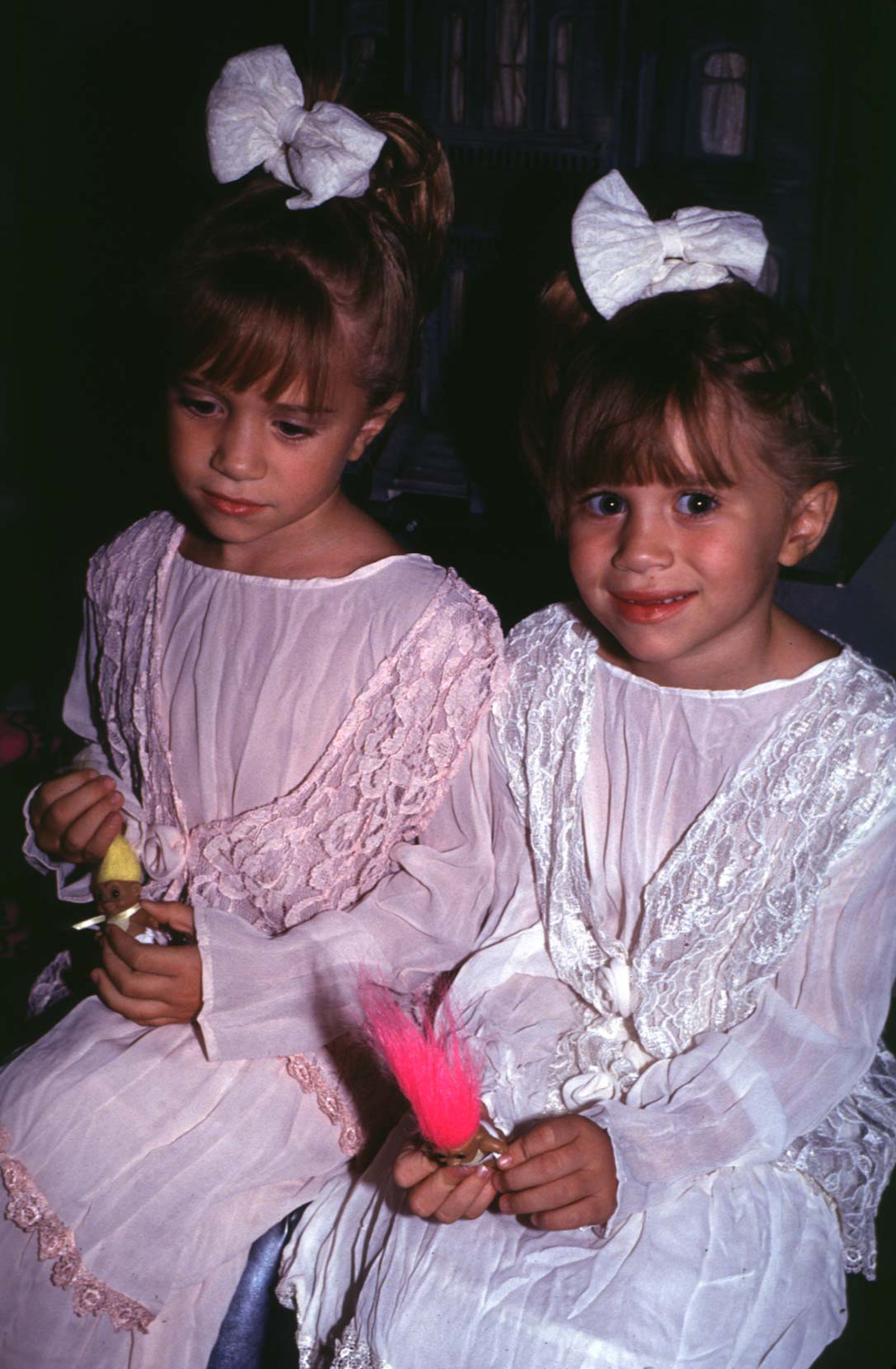 Mary-Kate and Ashley Olsen during their appearance at Planet Hollywood in New York City on October 5, 1993 | Source: Getty Images