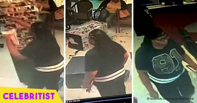 Furious woman caught trashing nail bar because she was unhappy with her manicure