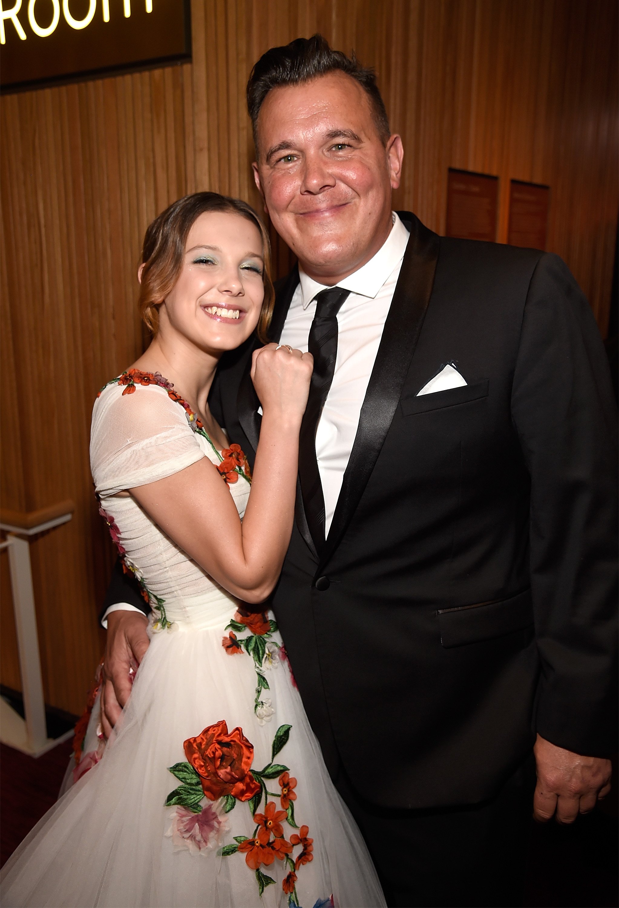 Millie Bobby Brown and Robert Brown attend the 2018 Time 100 Gala at Jazz at Lincoln Center in New York City on April 24, 2018 | Source: Getty Images