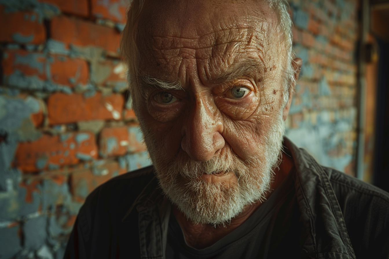 Frustrated older man with a menacing look | Source: Midjourney