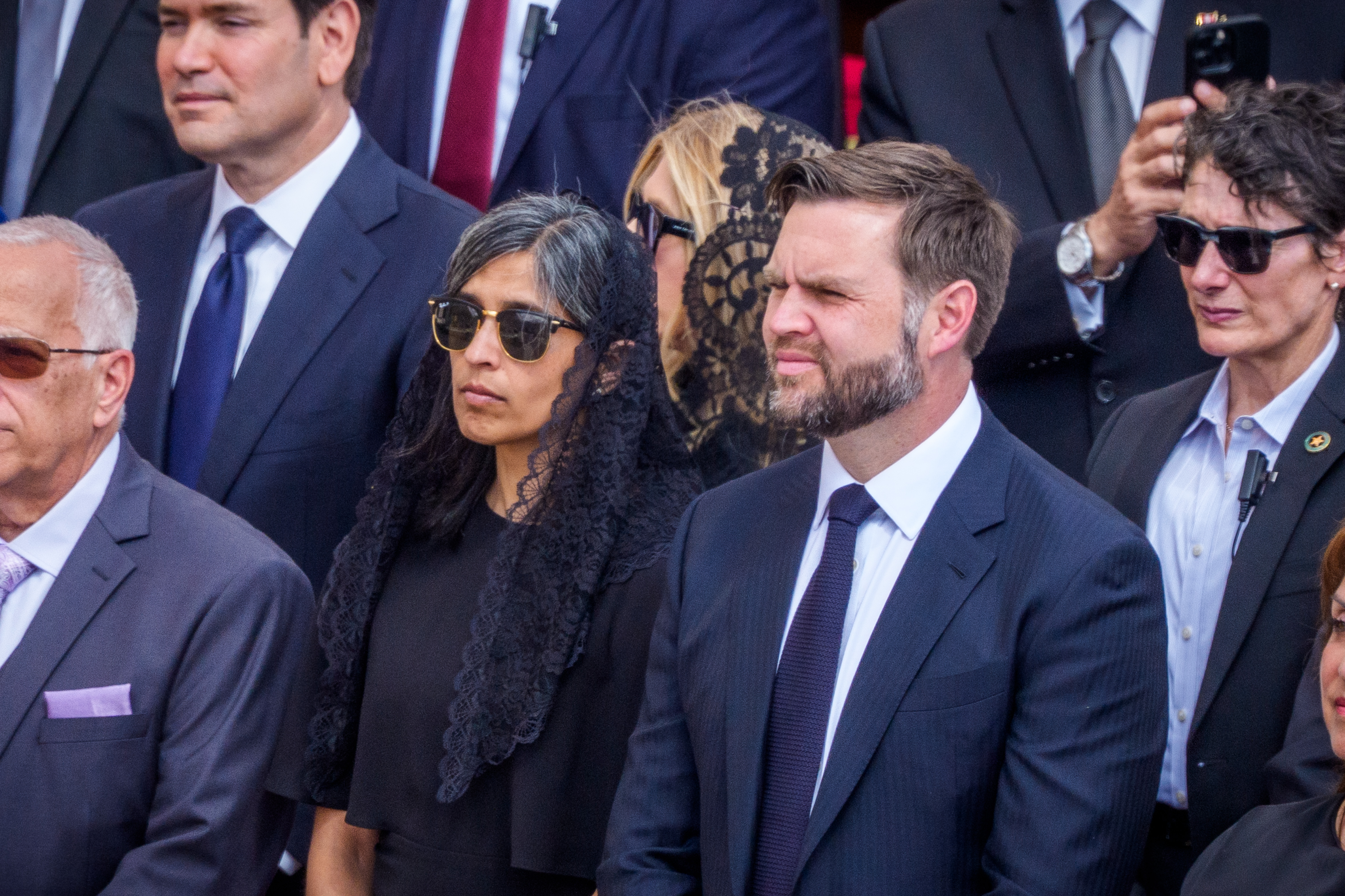 U.S. Vice President JD Vance and his wife, Usha Vance, attend the Inauguration Mass of Pope Leo XIV at the Vatican on May 18, 2025. | Source: Getty Images