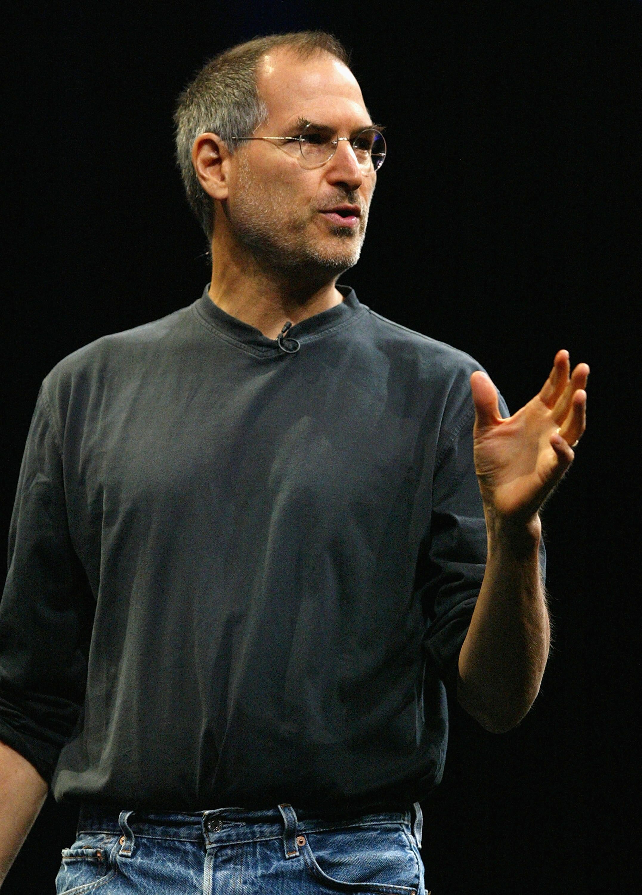Steve Jobs delivers the keynote address at the 2004 Worldwide Developers Conference. | Source: Getty Images