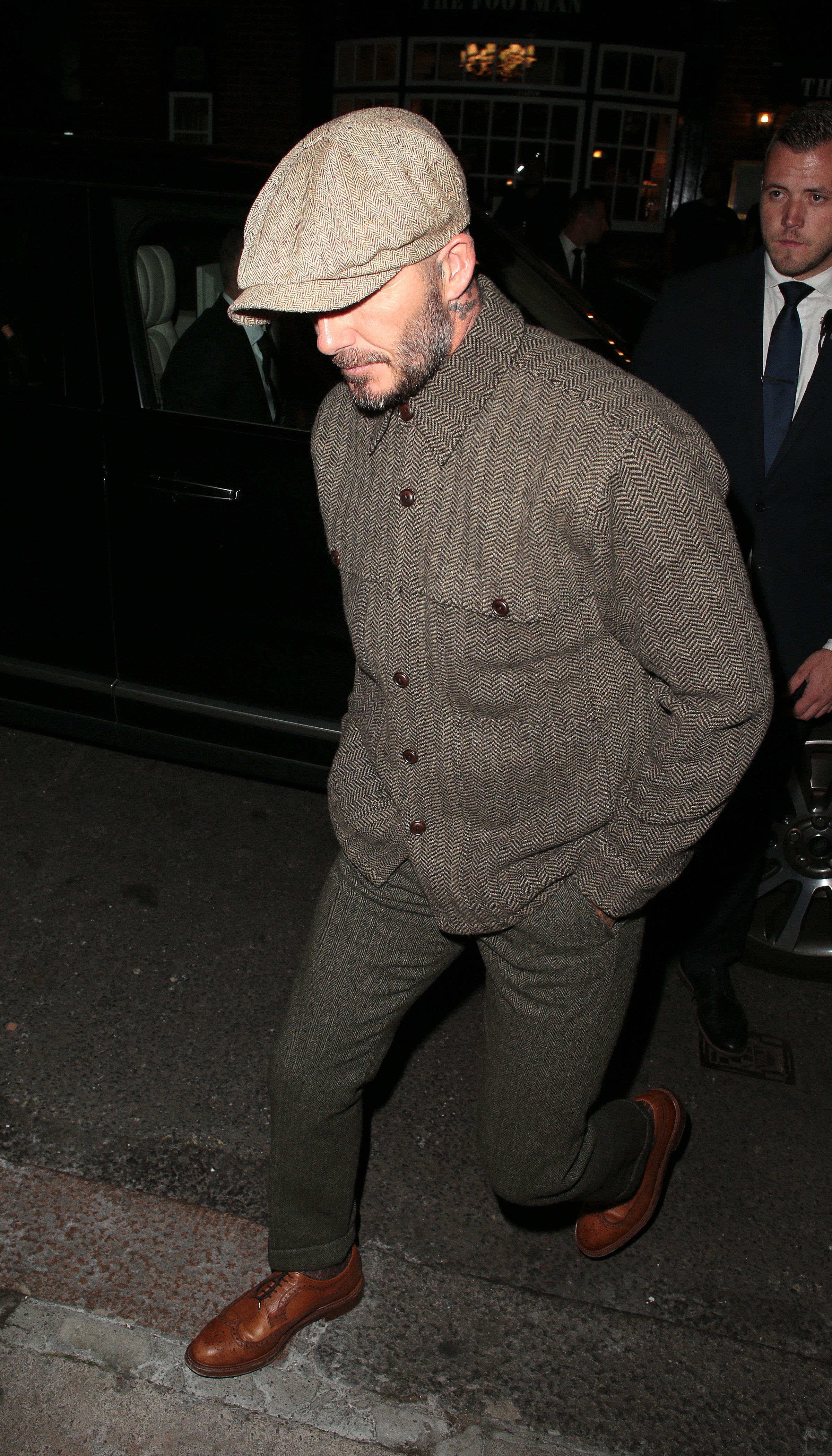 David Beckham seen attending s/s 2019: Vogue X Victoria Beckham party at Mark's Club on September 16, 2018 in London, England. | Source: Getty Images
