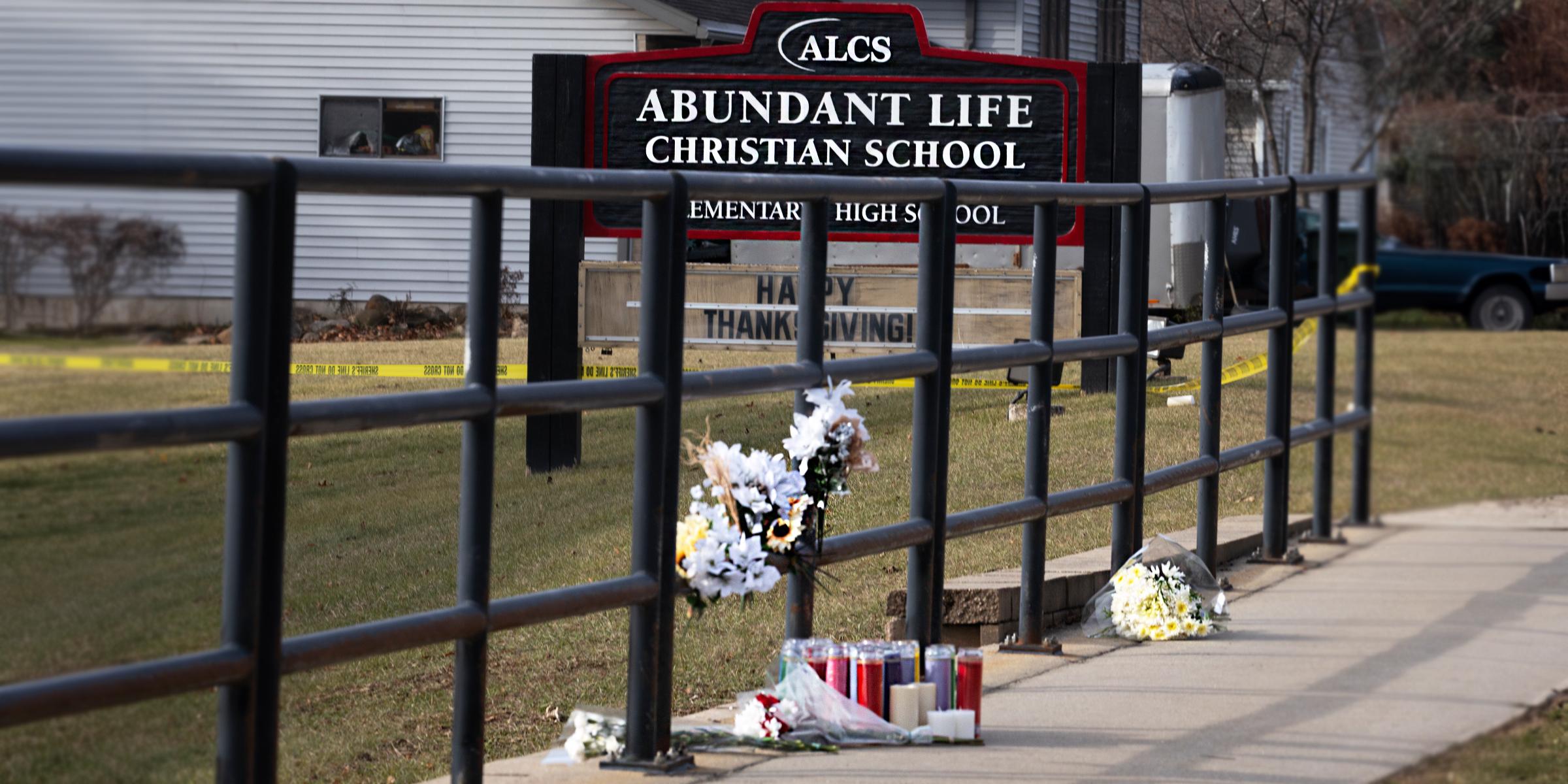 Flowers laid out at Abundant Life Christian School, 2024 | Source: Getty Images