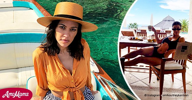 Kourtney Kardashian almost spills the tea on racy bikini, flaunting her abs on vacation with ex