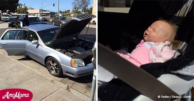 Police officer breaks window to rescue baby from hot car but discovers a doll instead