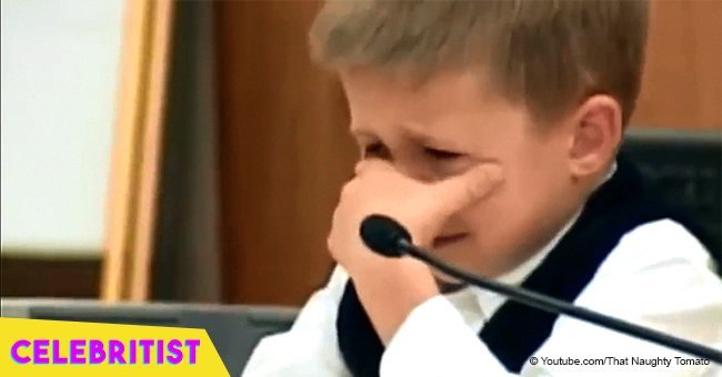 Heartbreaking moment 7-year-old boy burst into tears talking about his mother's crime in court 