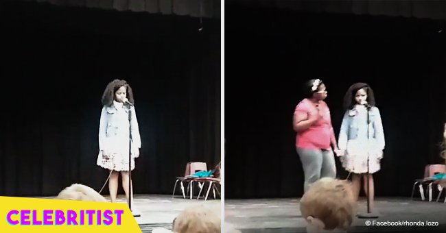 Mom leaped into action when her daughter got stage fright during talent show in viral video