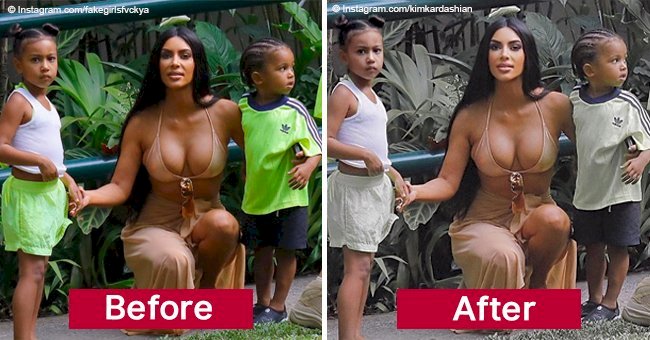 Kim Kardashian accused of retouching her little daughter’s body to make her look thinner