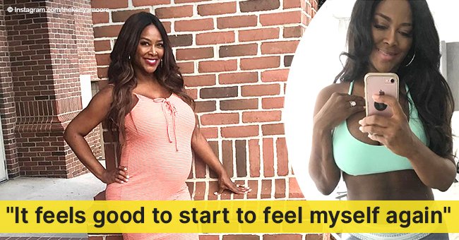 Kenya Moore shows off her post-pregnancy body & abs just 3 weeks after giving birth