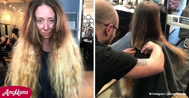 Woman hasn't cut her hair in almost 30 years. But stylist totally transforms her