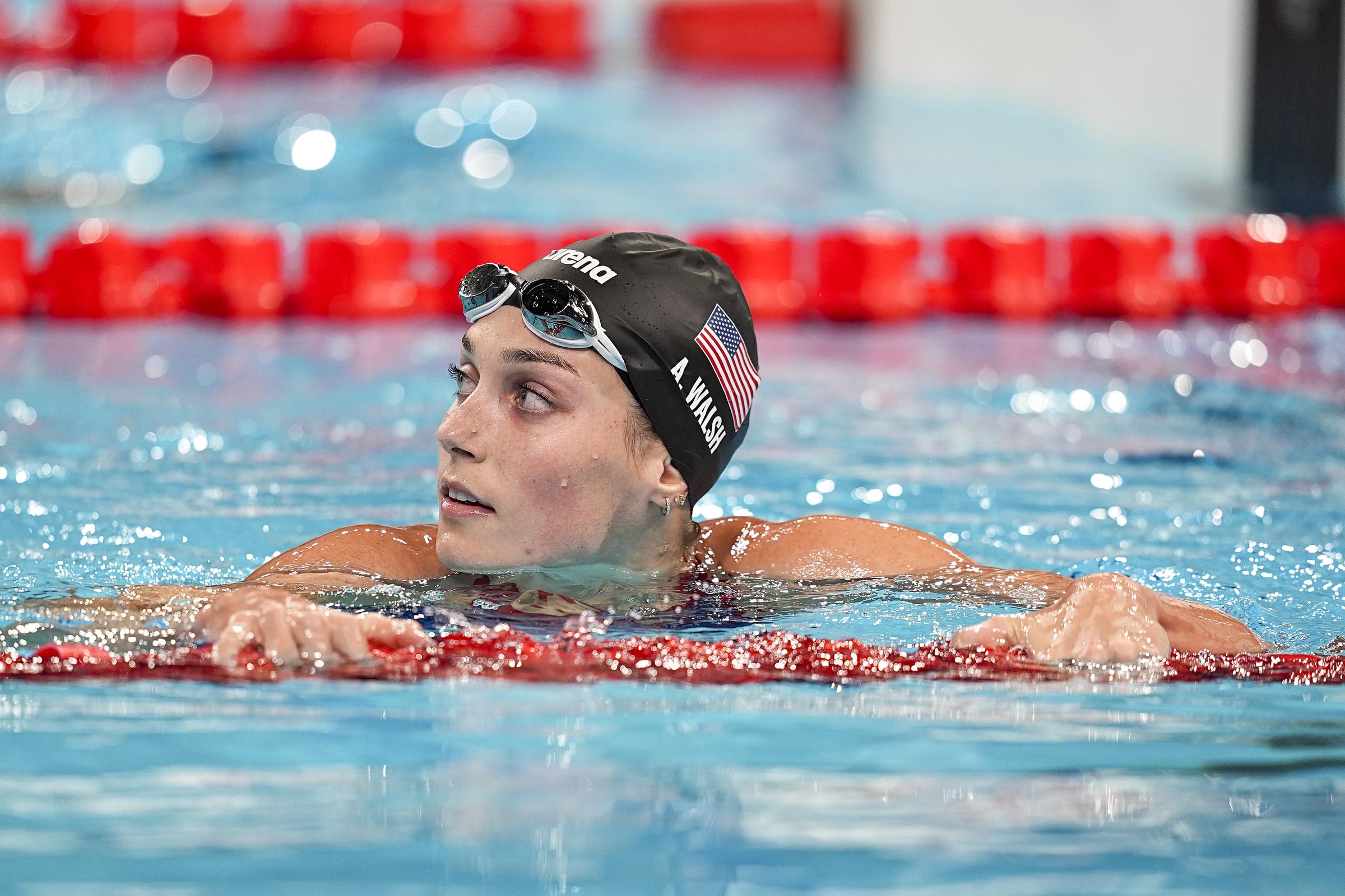 Alex Walsh after competing in the Women's 200-meter Individual Medley Final on day eight of the Olympic Games Paris 2024 on August 3, in France. | Source: Getty Images