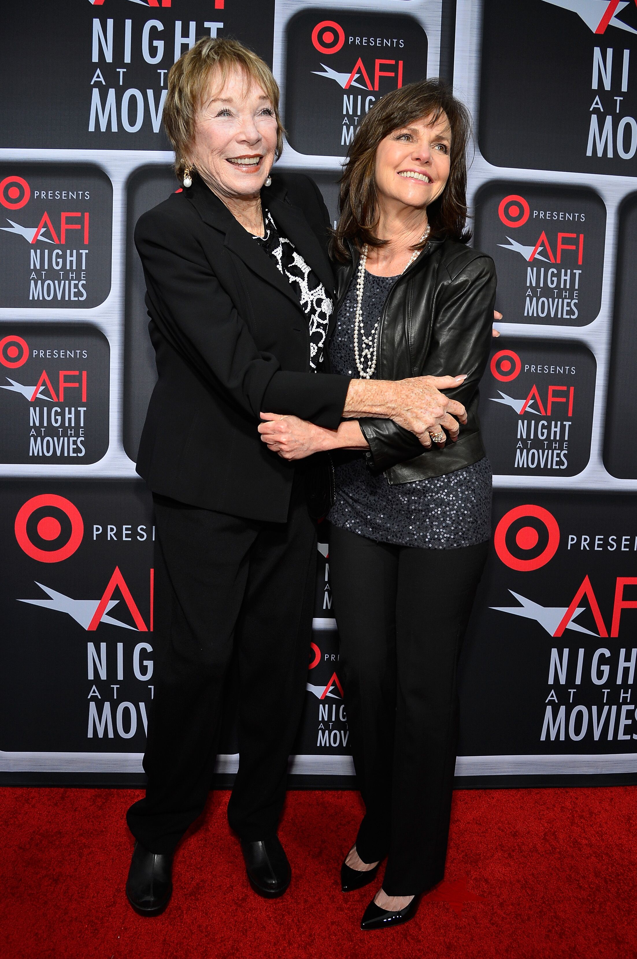 Shirley MacLaine and Sally Field arrive on the red carpet for Target Presents AFI's Night at the Movies at ArcLight Cinemas. | Source: Getty Images 