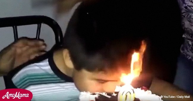 Dramatic video shows a boy setting fire to his hair at a birthday party 