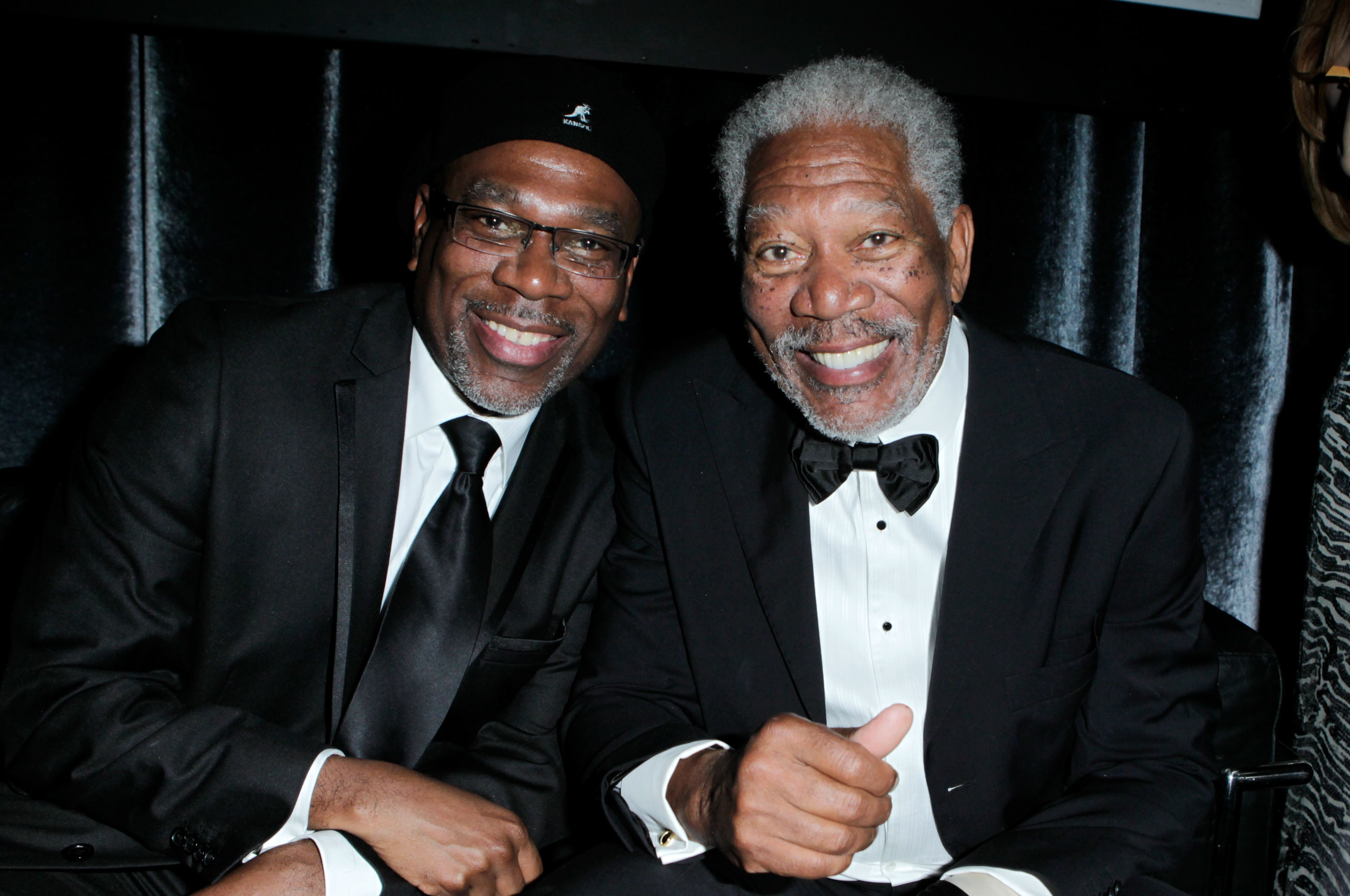 Alfonso and Morgan Freeman at the Golden Globe Awards after-party in Beverly Hills, California on January 15, 2012 | Source: Getty Images